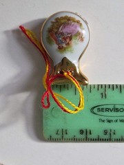 Vintage Limoges France Porcelain Mini Castanets Victorian Gold Trim 4 Total