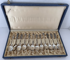 TH. Marthinsen Sterling Silver Assorted Demitasse Spoons Set of 12 Norway