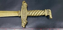 Antique Heavy Roma S.P.Q.R. Brass Knife Letter Opener, Romulus Remus wolf theme