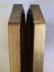 VTG Neiman Marcus Gold Leaf Folding Hinged Diptych Panels; “Annunciation”; ITALY