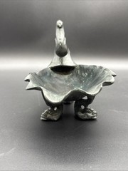 VTG Maitland Smith Hand Made Bronze Shell Footed Serpent Fish Trinket Dish Art