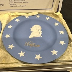 Wedgwood Blue Jasper Compotiers VA & Jefferson State Seal Series No. 1
