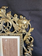 Antique/Vintage Victorian Brass Ornate Frame ANGELS Art Nouveau Flowing Lines