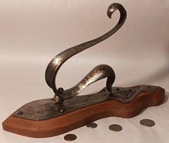 1890s ART NOUVEAU vtg english arts & crafts curtain rod towel hat coat rack oak