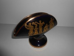 Made In Greece 24k Gold Accent Cobalt Blue Napkin / Card Holder