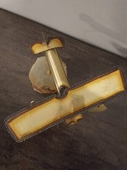 DeMott Brass Biplane Airplane Sculpture On Stone