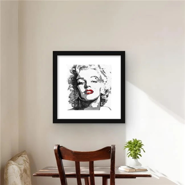 Begin Home Decor C1FM16166SRXVK 16 x 16 in. Marilyn Monroe Gray Black & White…
