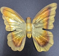 Vintage Home Interiors MCM Metal Butterfly Wall Hangings Gold Brass Set of 2