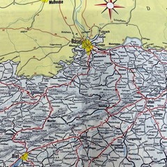 1960s Esso Schweiz Suisse Switzerland Fold Out Travel Map L3-3