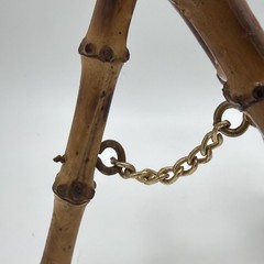 Vintage Scorched Bamboo Tabletop Easel – Chinoiserie / Boho Chic Display Stand