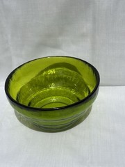 Blenko Glass Works “Deep Green Beehive Tiered” Bowl Signed “ Walter Blenko-2013”