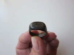 very rare ancient Viking engraved massive bronze ring with runes IX – X AD. (2)