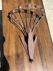 Vintage Mid Century Iron Wall Sconce Plant Holder Bronze Finish