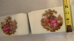 Limoges Porcelain Ashtray Castle Made in France White with gold design