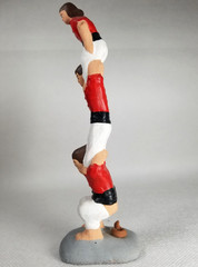 Rare Three Acrobats Totem Caganer Pottery Marked XMas 2001 Rosa Maria Galia
