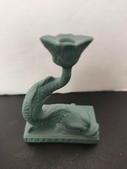 Wedgwood Jasperware Teal Miniature Dolphin Candlestick