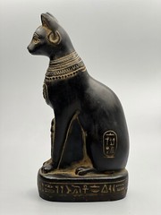 Ancient Egyptian Goddess Cat Bastet Sculpture Statue Egypt Basalt Stone