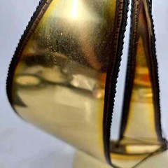 De Mott Brass Copper Sailboat 9″ Ship Signed Art Sculpture Onyx 1970s Heavy Vtg