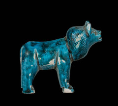 Authentic Ancient Egyptian Faience Lioness Statue Goddess Sekhmet Figurine BC
