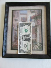 European Street Scene Picture Frame 11″x9″ Cafe’ Brick Floral Buildings Vtg F