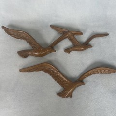 Vintage Set 2 Homco Seagulls Birds Flight Wall Art Decor Plastic MCM