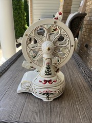 2001 Avon Vintage Porcelain Holiday Classic Wind Up Musical Ferris Wheel