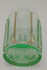 Antique Green White Enameled White Design Tumbler Gold Detail