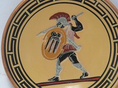 Decorative Copper Coated Metal 4 1/2″ Plate Hand Made In Greece Pre-Owned