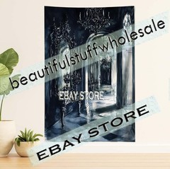 Gothic Hallway Wall Hanging Tapestry Dark Arches 39X59 in