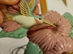 Vtg 1993 Burwood Products 3 Pc Hummingbirds Wall Hanging Set Made in USA pastel