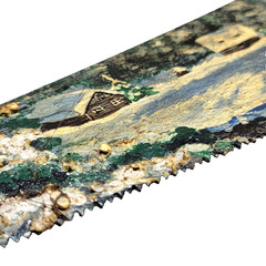 Folk-Art Oil Painting on a Vintage Hand Saw – Winter Deer Scene – Artist Signed