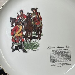 Vintage 1950’s W. S. George Pottery Historical Uniform plate Maryland Dragoons