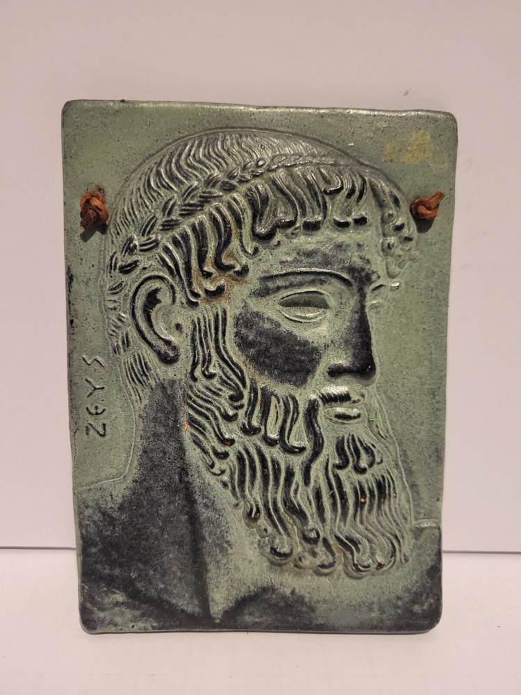 Jupiter of Istiea Zeus Relief Slate Hanging Wall Tile Made in Greece