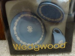 Wedgewood Miniature Blue Jasperware Tea Set 6 Pieces Plus Two Lids With Boxes
