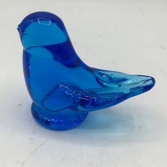 Hand Blown Art Glass Bluebird Of Happiness Signed By Leo Ward
