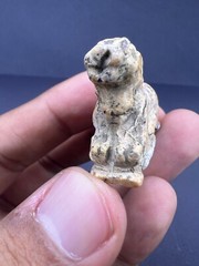 A Very Unique Old Sumerian Antiquity Jasper Stone Wild Lion Statue Figured