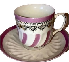 2 Antique Hand Painted Porcelain cups and saucers Germany
