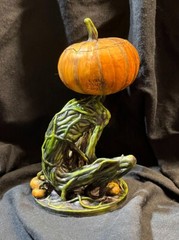 Neil Eyre Designs Halloween horror pumpkin head face Swamp Skull Lantern Box Pot