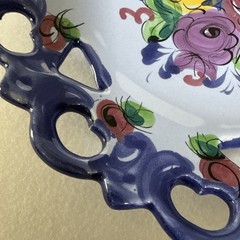 Vintage Colorful Vestal Portugal Blue Floral Decorative Wall/Plate B3