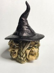 Former Kevin Francis Face Pot Artist Neil Eyre Halloween 4 face wicked witch box