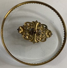 VTG Gold Ormolu Hollywood Regency Brass Beveled Glass Divided Trinket Jewel Box