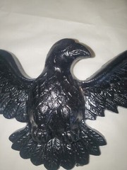 Vintage 19″ Cast Metal Aluminum Eagle Patriotic Wall Hanging
