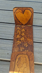 Antique Art Nouveau Expanding Bookend Wood Slide Flemish Folk Art