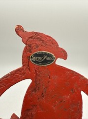 Syroco Wood Vintage Red Bird Wall Decor Made In USA