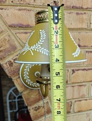 Vtg Toleware Tole Ware Mustard Yellow White Portable Wall Lamp Sconce Working