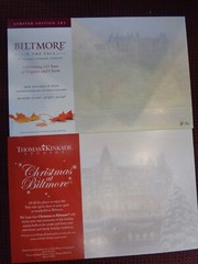 Thomas Kinkade Postcards Biltmore in The Fall, Christmas at Biltmore (2) cards