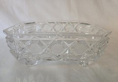 Lead Crystal Footed, Lidded, Hexagonal, Candy Dish, Wedding Box