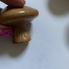 Vtg 5 Mini Brown Plastic Mushrooms Toadstools Crafts Country Cottage Decor