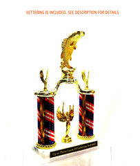 BASS TROPHY STANDING BASS FISHING TROPHY 9 COLORS
