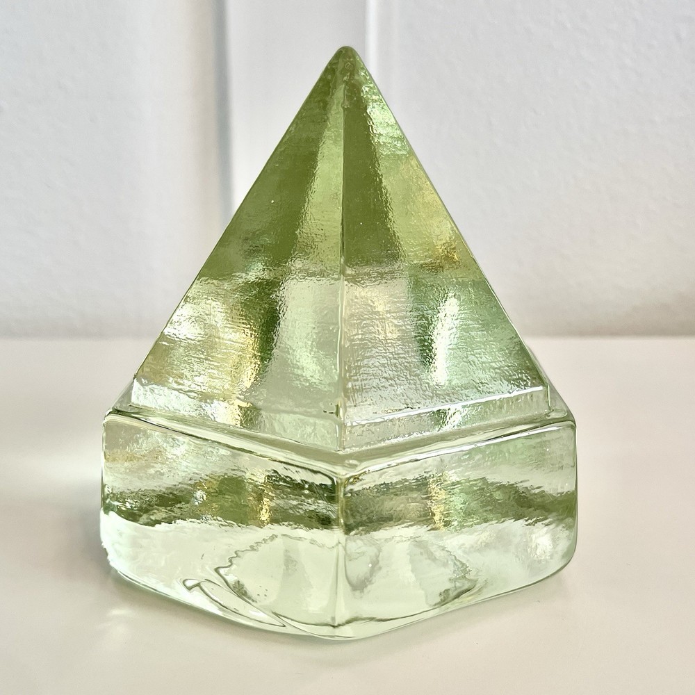 Vintage Nautical Light Green Glass Ship’s Deck Prism Maritime Hexagonal Heavy